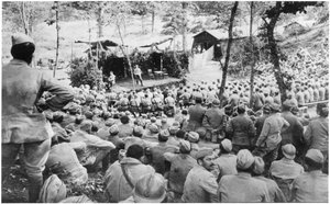 Concert at Mauffrecourt before going to the trenches, 15th July 1916 by French Photographer